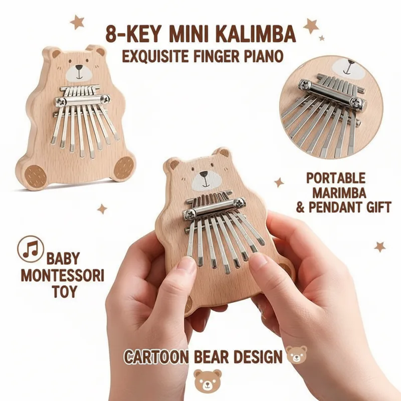 Musical Instrument Kalimba - آلة كاليمبا صغيرة محمولة بـ 8