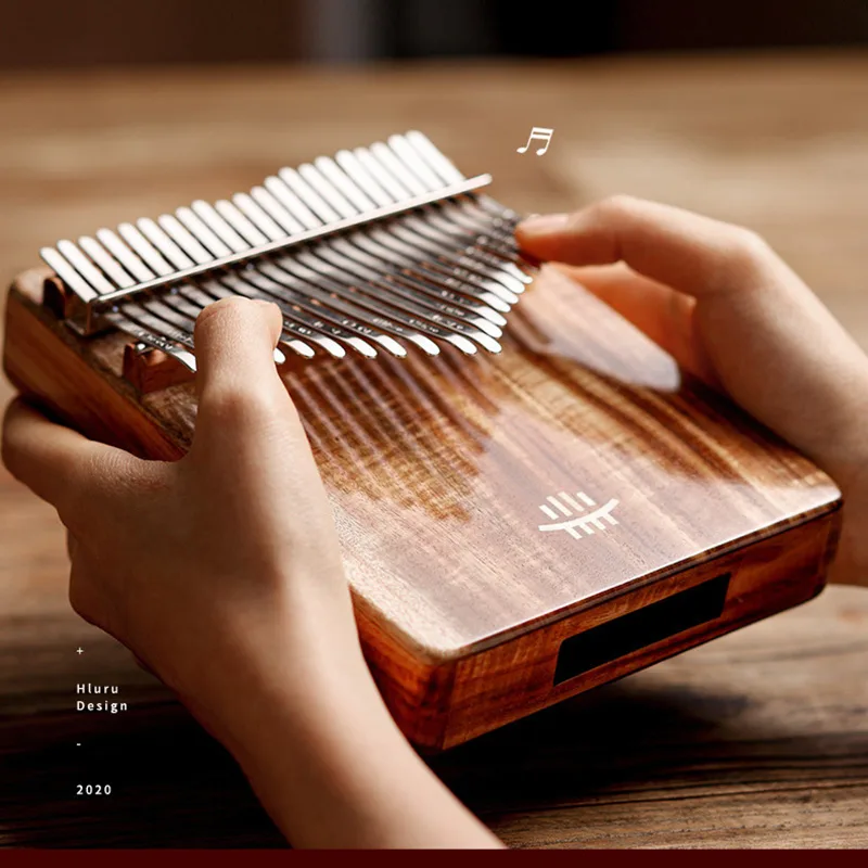 Musical Instrument Kalimba - Hluru-بيانو إبهام خشبي صلب بالكامل ،