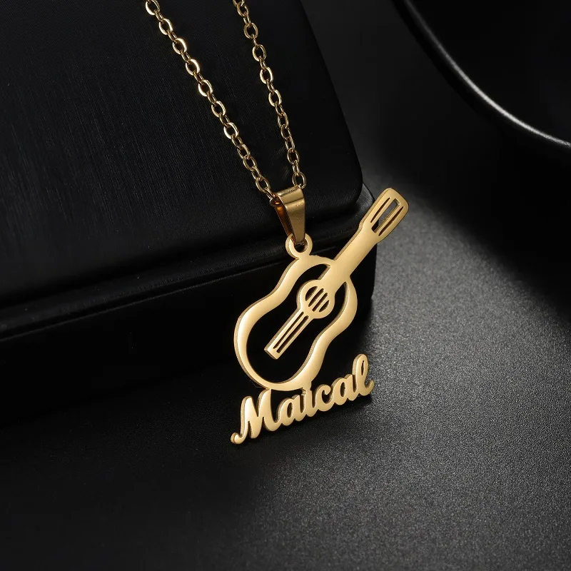 Musical Instrument With Name - قلادة جديدة مخصصة على شكل آلة