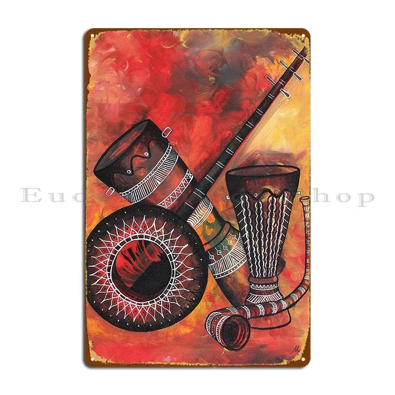 Musical Instrument Sign - أداة الموسيقى علامة معدنية المرآب نادي