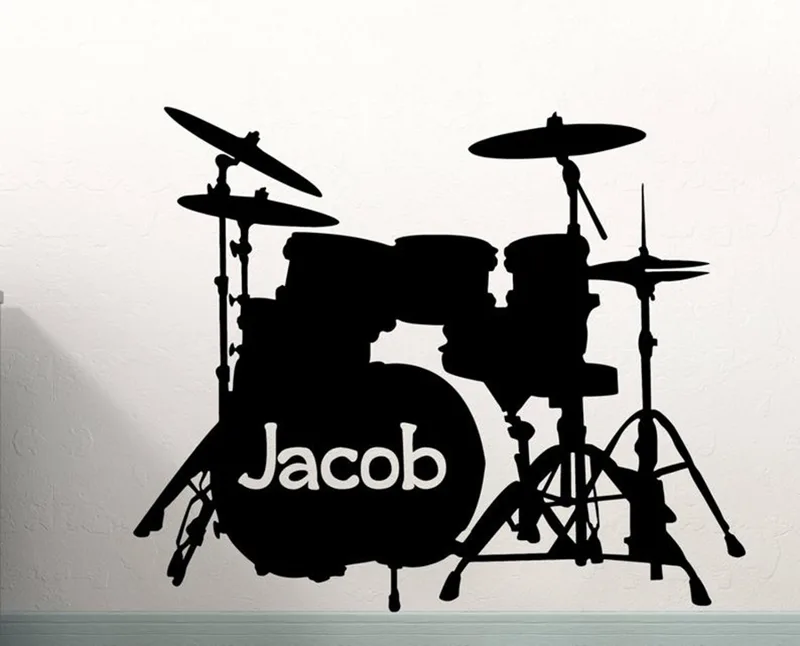 Musical Instrument With Name - طقم أنابيب الجدار ملصق مخصص اسم