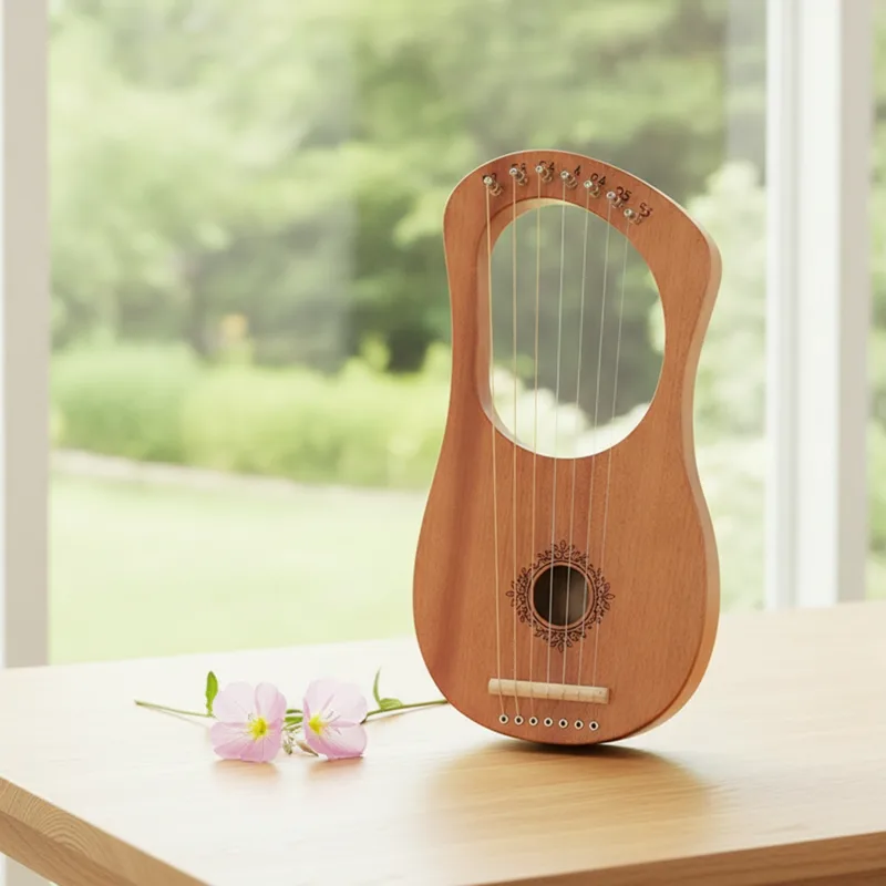 لير خشبي بـ 7 أوتار، آلة موسيق - مراجعة Musical Instrument Lyre وسعره