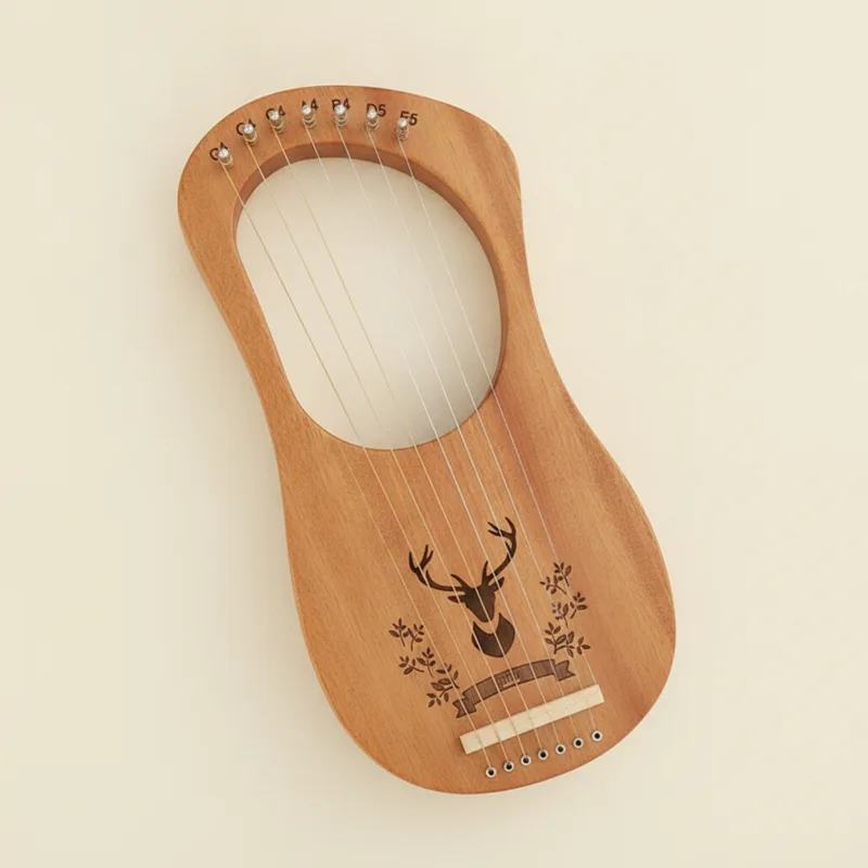 لير خشبي بـ 7 أوتار، آلة موسيق - مراجعة Musical Instrument Lyre وسعره