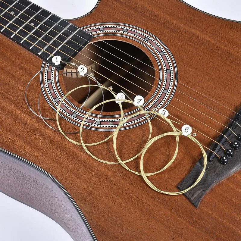 6 قطعة سلاسل الغيتار الصوتية ع - مراجعة Musical Instrument Strings وسعره