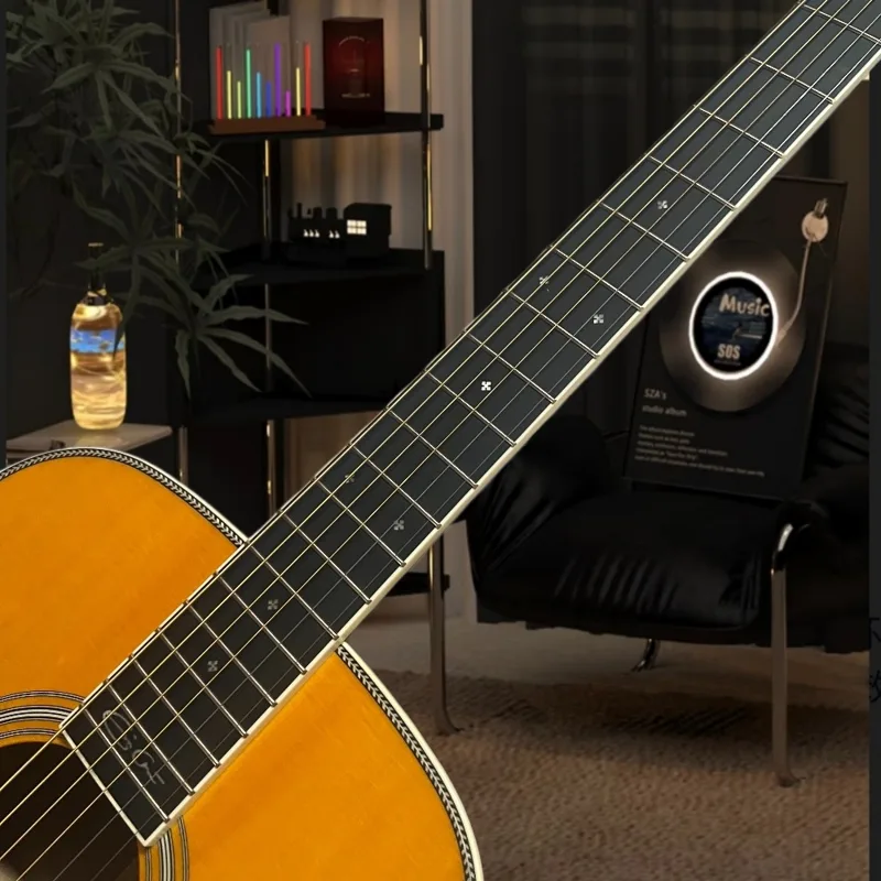 جيتار صوتي أصفر مصنوع يدويًا ب - مراجعة Musical Instrument Strings وسعره