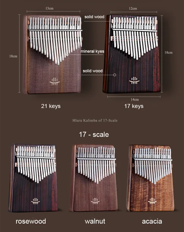 Hluru-بيانو إبهام خشبي صلب بال - مراجعة Musical Instrument Kalimba وسعره