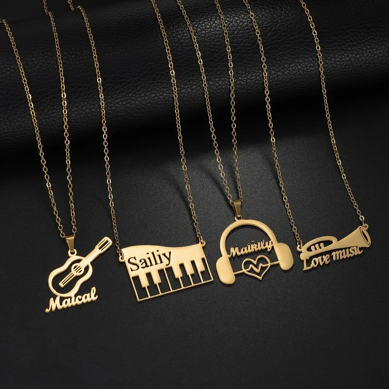 قلادة جديدة مخصصة على شكل آلة  - مراجعة Musical Instrument With Name وسعره