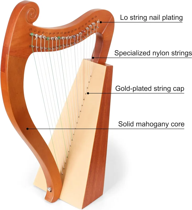 15 19 سلسلة صغيرة القيثارة قيث - مراجعة Musical Instrument Lyre وسعره